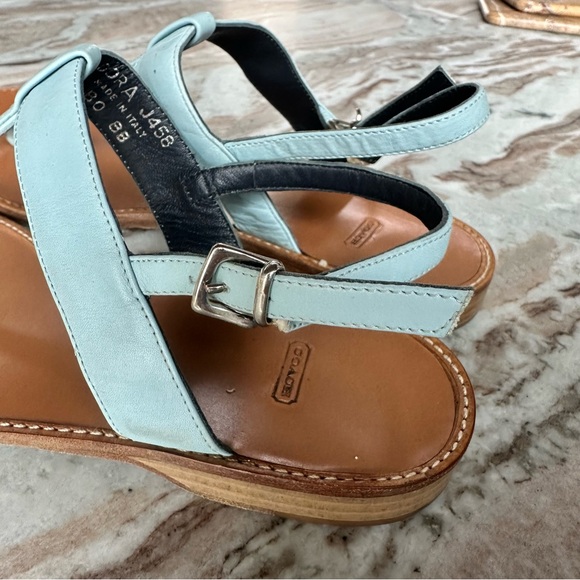 Powder Blue Coach sandals. - Picture 3 of 13